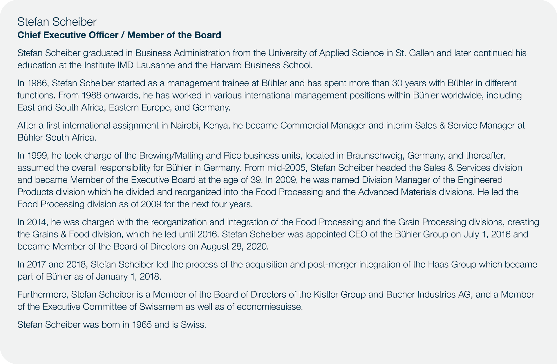 Stefan Scheiber Chief Executive Officer / Member of the Board Stefan Scheiber graduated in Business Administration fr...
